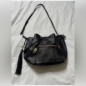 Rafe New York Black Studded Leather Shoulder Bag